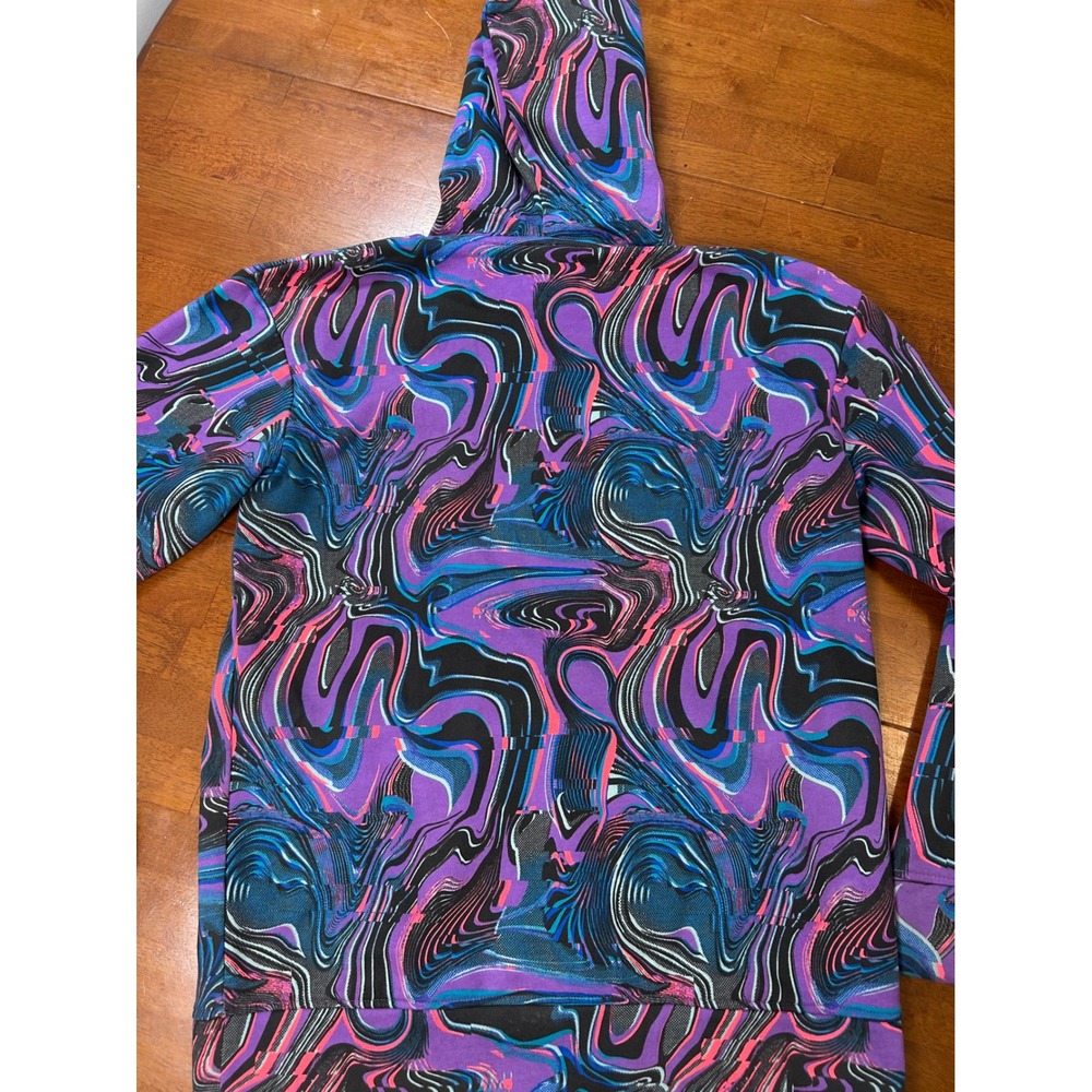 Gymshark Hoodie Mens Small Purple Blue Swirl Psychedelic Pullover Sweatshirt - Picture 7 of 8